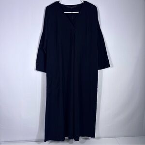 NWT Ritva Falla Lagenlook  Long Sleeve V-neck Black Dress Size Small